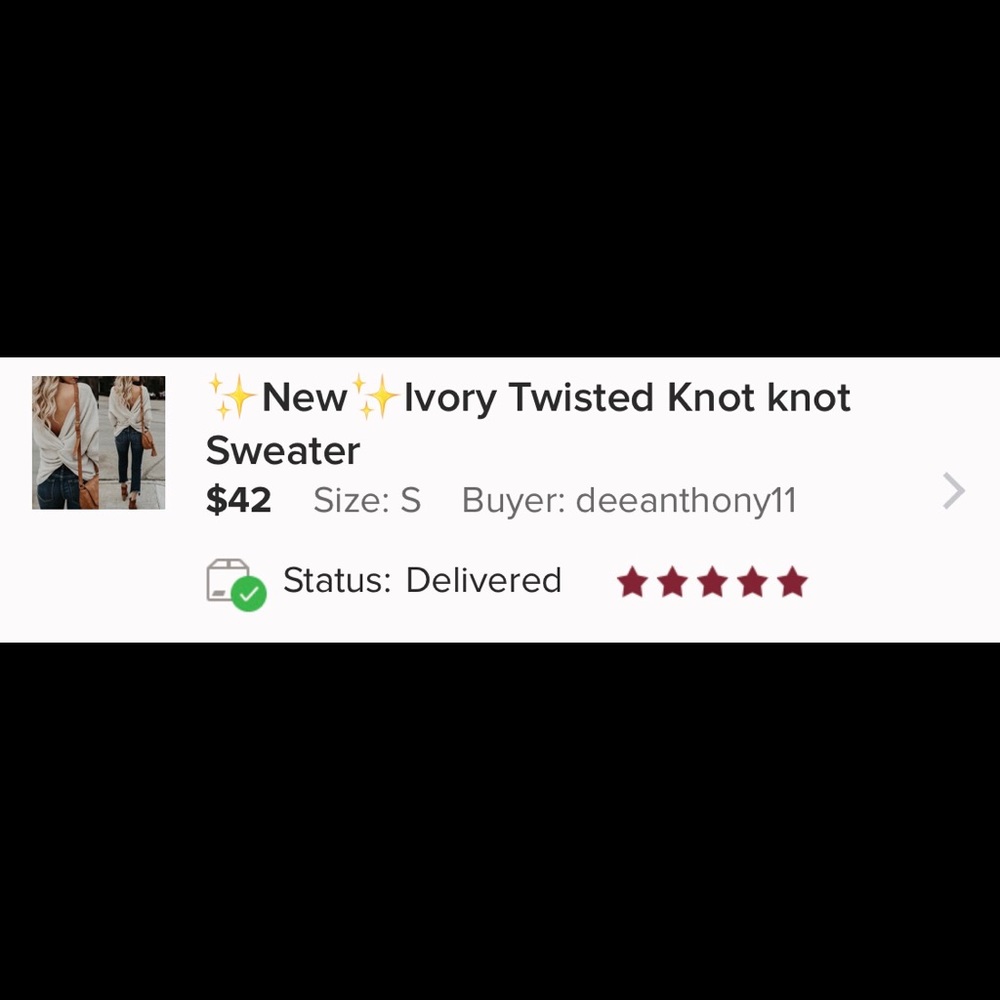 ✨New✨Ivory Twisted Knot knot Sweater - Picture 7 of 7